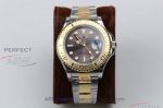 Perfect Replica GM Factory Rolex Yacht-Master 904L Gold Case Gray Face 40mm Men's Watch